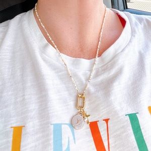 Repurpose jewelry LV + handmade necklace